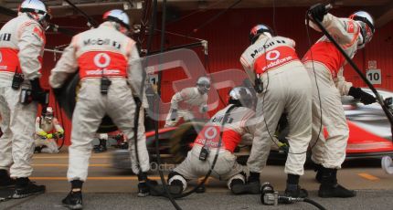 © 2012 Octane Photographic Ltd. Barcelona Winter Test 2 Day 2 - Friday 2nd March 2012. McLaren Practice pit stops. Digital Ref :