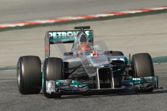 © 2012 Octane Photographic Ltd. Barcelona Winter Test 2 Day 2 - Friday 2nd March 2012. Mercedes W03 - Michael Schumacher. Digital Ref :