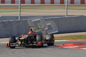 © 2012 Octane Photographic Ltd. Barcelona Winter Test 2 Day 2 - Friday 2nd March 2012. Lotus E20 - Romain Grosjean. Digital Ref :