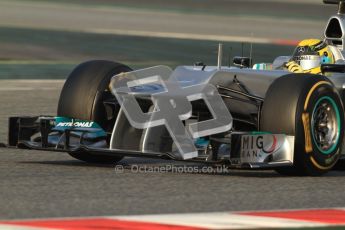 © 2012 Octane Photographic Ltd. Barcelona Winter Test Day 3 - Saturday 3rd March 2012. Mercedes W03 - Nico Rosberg. Digital Ref : 0233cb7d9169