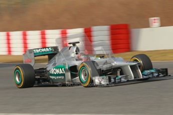 © 2012 Octane Photographic Ltd. Barcelona Winter Test Day 4 - Sunday 4th March 2012. Mercedes W03 - Michael Schumacher. Digital Ref : 0234cb1d3127