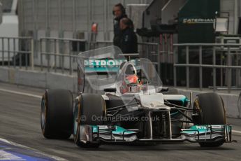 © 2012 Octane Photographic Ltd. Barcelona Winter Test Day 4 - Sunday 4th March 2012. Mercedes W03 - Michael Schumacher. Digital Ref : 0234lw7d3901