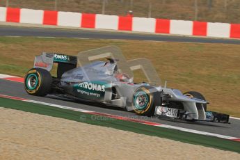 © 2012 Octane Photographic Ltd. Barcelona Winter Test Day 4 - Sunday 4th March 2012. Mercedes W03 - Michael Schumacher. Digital Ref : 0234lw7d4828