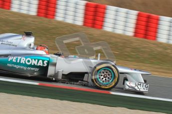 © 2012 Octane Photographic Ltd. Barcelona Winter Test Day 4 - Sunday 4th March 2012. Mercedes W03 - Michael Schumacher. Digital Ref : 0234lw7d4874