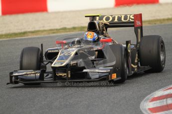 © Octane Photographic Ltd. GP2 Winter testing Barcelona Day 1, Tuesday 6th March 2012. Lotus GP, Esteban Gutierrez. Digital Ref : 0235cb7d0387