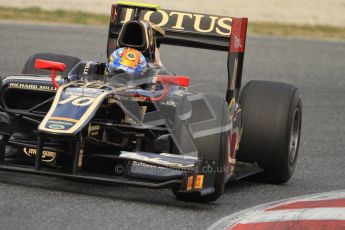 © Octane Photographic Ltd. GP2 Winter testing Barcelona Day 1, Tuesday 6th March 2012. Lotus GP, Esteban Gutierrez. Digital Ref : 0235cb7d0455