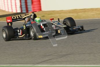 © Octane Photographic Ltd. GP2 Winter testing Barcelona Day 2, Wednesday 7th March 2012. Lotus GP, Esteban Gutierrez. Digital Ref : 0236cb1d4295