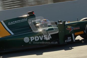 © Octane Photographic Ltd. GP2 Winter testing Barcelona Day 2, Wednesday 7th March 2012. Caterham Racing, Rodolfo Gonzales. Digital Ref : 0236cb1d4409