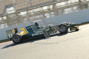 © Octane Photographic Ltd. GP2 Winter testing Barcelona Day 2, Wednesday 7th March 2012. Caterham Racing, Rodolfo Gonzales. Digital Ref : 0236cb1d4471