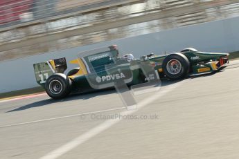 © Octane Photographic Ltd. GP2 Winter testing Barcelona Day 2, Wednesday 7th March 2012. Caterham Racing, Rodolfo Gonzales. Digital Ref : 0236cb1d4488