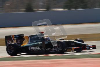 © Octane Photographic Ltd. GP2 Winter testing Barcelona Day 2, Wednesday 7th March 2012. Caterham Racing, Rodolfo Gonzales. Digital Ref : 0236lw7d9038
