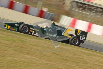 © Octane Photographic Ltd. GP2 Winter testing Barcelona Day 3, Thursday 8th March 2012. Caterham Racing, Giedo Van der Garde. Digital Ref : 0237cb1d5359