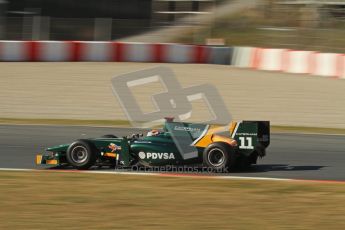 © Octane Photographic Ltd. GP2 Winter testing Barcelona Day 3, Thursday 8th March 2012. Caterham Racing, Rodolfo Gonzales. Digital Ref : 0237lw7d9830