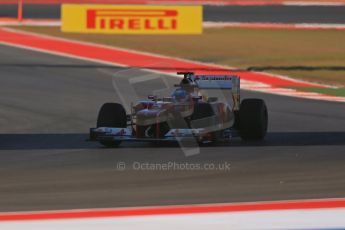 World © Octane Photographic Ltd. F1 USA - Circuit of the Americas - Friday Afternoon Practice - FP2. 16th November 2012. Ferrari F2012 - Fernando Alonso. Digital Ref: 0558lw1d1963