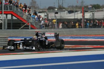 World © Octane Photographic Ltd. F1 USA - Circuit of the Americas - Friday Afternoon Practice - FP2. 16th November 2012. Williams FW34 - Pastor Maldonado. Digital Ref: 0558lw1d2104