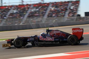 World © Octane Photographic Ltd. F1 USA - Circuit of the Americas - Friday Afternoon Practice - FP2. 16th November 2012/ Toro Rosso STR7 - Jean-Eric Vergne. Digital Ref: 0558lw7d3427