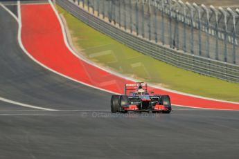 World © Octane Photographic Ltd. F1 USA - Circuit of the Americas - Friday Morning Practice - FP1. 16th November 2012. Lewis Hamilton - Vodafone McLaren Mercedes MP4/27. Digital Ref: 0557lw1d0626