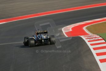 World © Octane Photographic Ltd. F1 USA - Circuit of the Americas - Friday Morning Practice - FP1. 16th November 2012. Lotus E20 - Kimi Raikkonen. Digital Ref: 0557lw1d0687