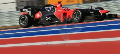 World © Octane Photographic Ltd. F1 USA - Circuit of the Americas - Friday Morning Practice - FP1. 16th November 2012. Marussia MR01 - Timo Glock. Digital Ref: 0557lw1d1006