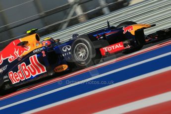World © Octane Photographic Ltd. F1 USA - Circuit of the Americas - Friday Morning Practice - FP1. 16th November 2012. Red Bull RB8 - Mark Webber. Digital Ref: 0557lw1d1017