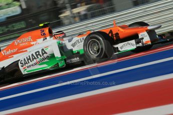 World © Octane Photographic Ltd. F1 USA - Circuit of the Americas - Friday Morning Practice - FP1. 16th November 2012. Force India VJM05 - Nico Hulkenberg. Digital Ref: 0557lw1d1060