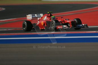 World © Octane Photographic Ltd. F1 USA - Circuit of the Americas - Friday Morning Practice - FP1. 16th November 2012. Ferrari F2012 - Fernando Alonso. Digital Ref: 0557lw1d1088