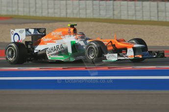 World © Octane Photographic Ltd. F1 USA - Circuit of the Americas - Friday Morning Practice - FP1. 16th November 2012. Force India VJM05 - Nico Hulkenberg. Digital Ref: 0557lw1d1240