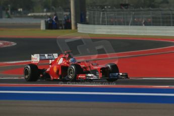 World © Octane Photographic Ltd. F1 USA - Circuit of the Americas - Friday Morning Practice - FP1. 16th November 2012. Ferrari F2012 - Fernando Alonso. Digital Ref: 0557lw1d1305