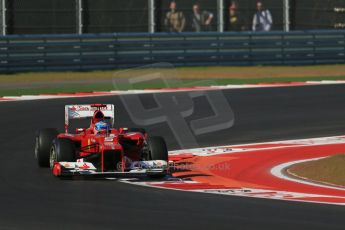 World © Octane Photographic Ltd. F1 USA - Circuit of the Americas - Friday Morning Practice - FP1. 16th November 2012. Ferrai F2012 - Fernando Alonso. Digital Ref: 0557lw1d1468