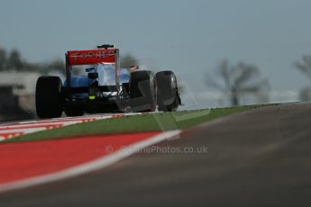 World © Octane Photographic Ltd. F1 USA - Circuit of the Americas - Friday Morning Practice - FP1. 16th November 2012. Lewis Hamilton - Vodafone McLaren Mercedes MP4/27. Digital Ref: 0557lw1d1480