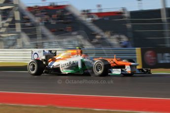 World © Octane Photographic Ltd. F1 USA - Circuit of the Americas - Friday Morning Practice - FP1. 16th November 2012. Force India VJM05 - Nico Hulkenberg. Digital Ref: 0557lw7d3029