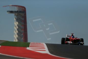 World © Octane Photographic Ltd. Formula 1 USA, Circuit of the Americas - Qualifying. 17th November 2012 Ferrari F2012 - Fernando Alonso. Digital Ref: 0560lw1d3160