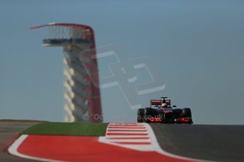 World © Octane Photographic Ltd. Formula 1 USA, Circuit of the Americas - Qualifying. 17th November 2012 Vodafone McLaren Mercedes MP4/27 - Lewis Hamilton. Digital Ref: 0560lw1d3291