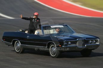 World © Octane Photographic Ltd. Formula 1 USA, Circuit of the Americas - Drivers' Parade - Jenson Button. 18th November 2012 Digital Ref: 0561lw1d3916