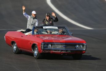 World © Octane Photographic Ltd. Formula 1 USA, Circuit of the Americas - Drivers' Parade - Kimi Raikkonen and Michael Schumacher. 18th November 2012 Digital Ref: 0561lw1d3990