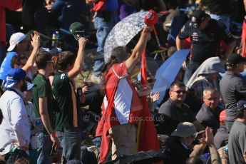 World © Octane Photographic Ltd. Formula 1 USA, Circuit of the Americas - Race - The fans salute teh TV camera. 18th November 2012 Digital Ref: 0561lw1d4078