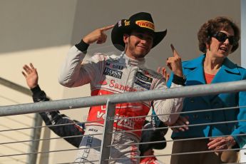 World © Octane Photographic Ltd. Formula 1 USA, Circuit of the Americas - Podium - Lewis Hamilton, Vodafone McLaren Mercedes. 18th November 2012 Digital Ref: 0561lw1d4696