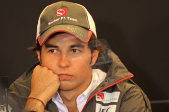 2012 © www.octanephotos.co.uk Circuit of the Americas - Thursday Press Conference - Sergio Perez - Sauber. 15th November 2012 Digital Ref: 0556lw7d2577