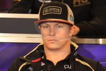 2012 © www.octanephotos.co.uk Circuit of the Americas - Thursday Press Conference - Kimi Raikkonen - Lotus. 15th November 2012 Digital Ref: 0556lw7d2586