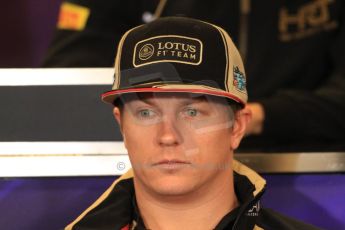 2012 © www.octanephotos.co.uk Circuit of the Americas - Thursday Press Conference - Kimi Raikkonen - Lotus. 15th November 2012 Digital Ref: 0556lw7d2672