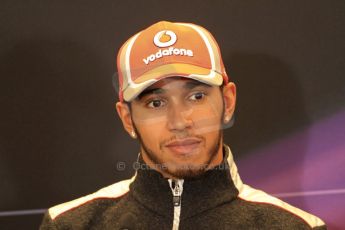 2012 © www.octanephotos.co.uk Circuit of the Americas - Thursday Press Conference - Lewis Hamilton - McLaren. 15th November 2012 Digital Ref: 0556lw7d2730