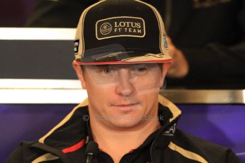 2012 © www.octanephotos.co.uk Circuit of the Americas - Thursday Press Conference - Kimi Raikkonen - Lotus. 15th November 2012 Digital Ref: 0556lw7d2747