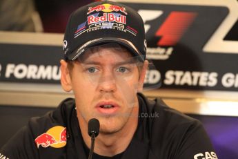 2012 © www.octanephotos.co.uk Circuit of the Americas - Thursday Press Conference - Sebastian Vettel - Red Bull. 15th November 2012 Digital Ref: 0556lw7d2764