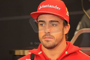 2012 © www.octanephotos.co.uk Circuit of the Americas - Thursday Press Conference - Fernando Alonso - Ferrari. 15th November 2012 Digital Ref: 0556lw7d2781
