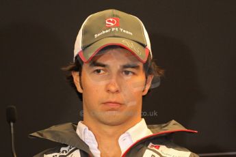 2012 © www.octanephotos.co.uk Circuit of the Americas - Thursday Press Conference - Sergio Perez - Sauber. 15th November 2012 Digital Ref: 0556lw7d2794