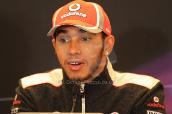 2012 © www.octanephotos.co.uk Circuit of the Americas - Thursday Press Conference - Lewis Hamilton - McLaren. 15th November 2012 Digital Ref: 0556lw7d2848