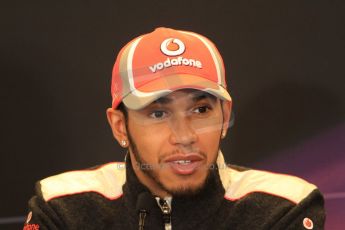 2012 © www.octanephotos.co.uk Circuit of the Americas - Thursday Press Conference - Lewis Hamilton - McLaren. 15th November 2012 Digital Ref: 0556lw7d2851