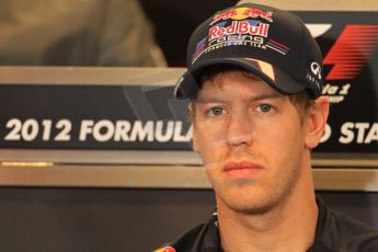 2012 © www.octanephotos.co.uk Circuit of the Americas - Thursday Press Conference - Sebastian Vettel - Red Bull. 15th November 2012 Digital Ref: 0556lw7d2880