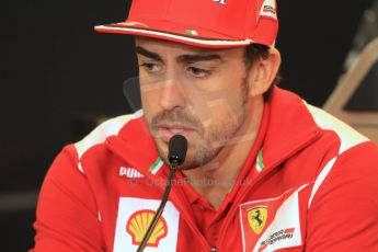 2012 © www.octanephotos.co.uk Circuit of the Americas - Thursday Press Conference - Fernando Alonso - Ferrari. 15th November 2012 Digital Ref: 0556lw7d2887