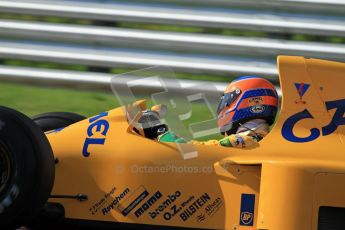 © Carl Jones/Octane Photographic Ltd. 2012. Classic Lotus Festival F1 car demonstation session2  - Brands Hatch, Sunday 19th August 2012. Martin Donnelly, Lotus 102.  Digital Ref : 0467cj7d8650